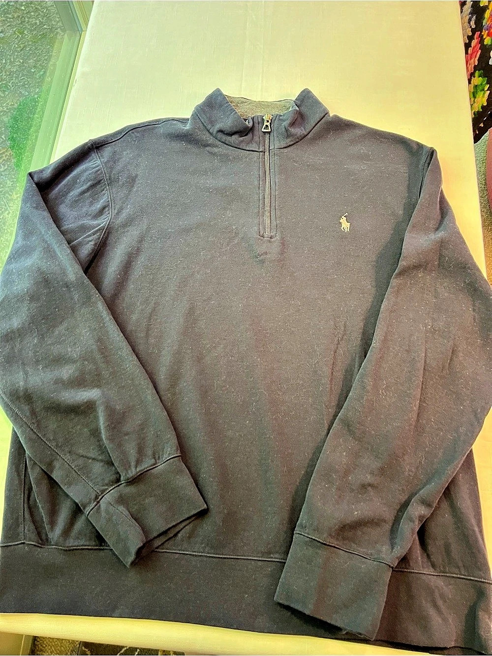 Polo Ralph Lauren Lightweight Quarter-Zip Pullover Navy Blue Size Large